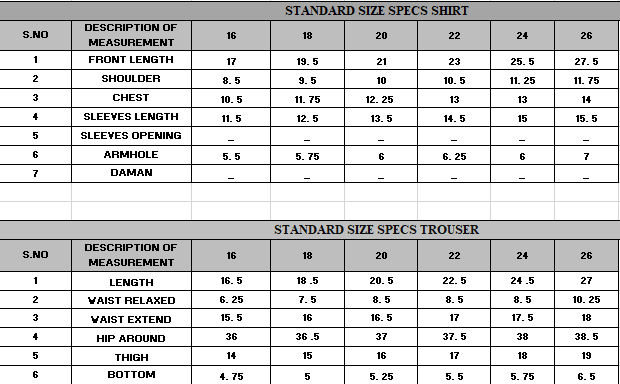 Size guide