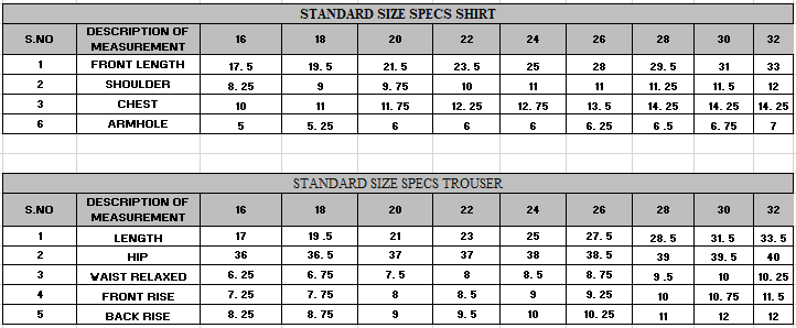 Size guide