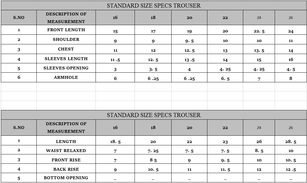 Size guide