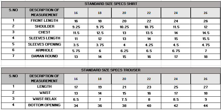 Size Guide