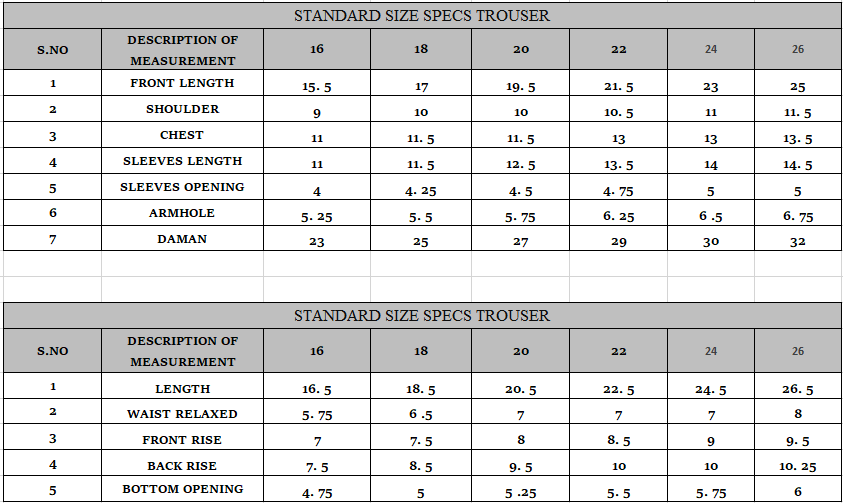 Size guide