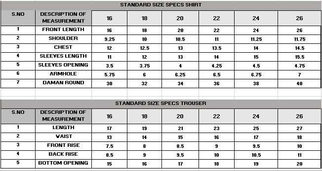 Size Guide