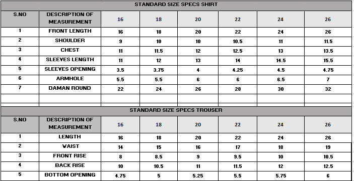 Size Guide