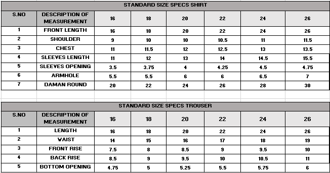 Size Guide