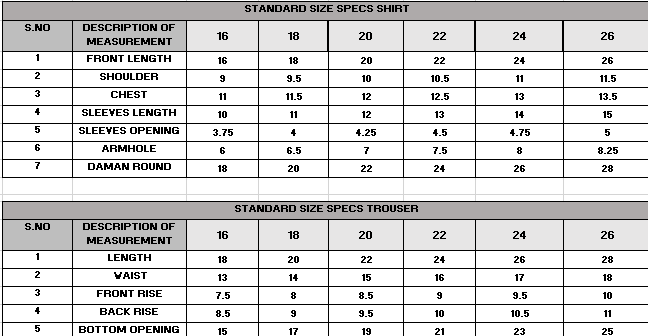 Size Guide
