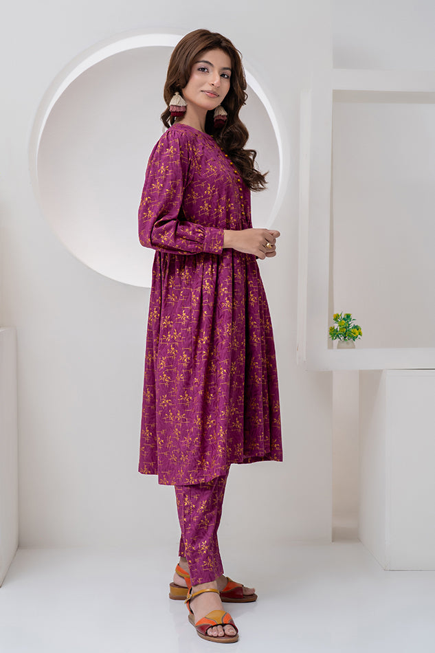 2 Piece Lawn Frock Style Maxi-021