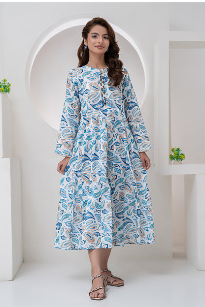 1 Piece Lawn Maxi Round Neckline Maxi-006