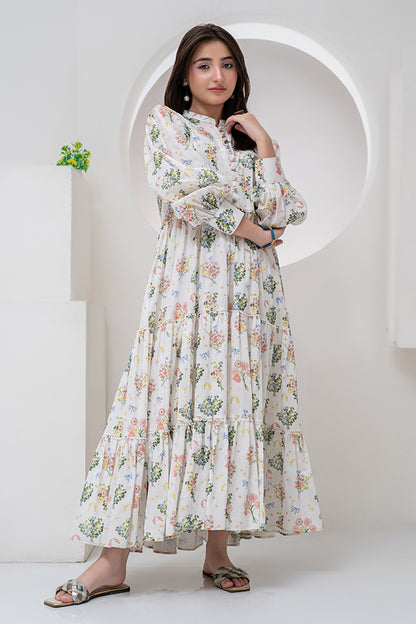 1 Piece Lawn Maxi Multi White Maxi-015