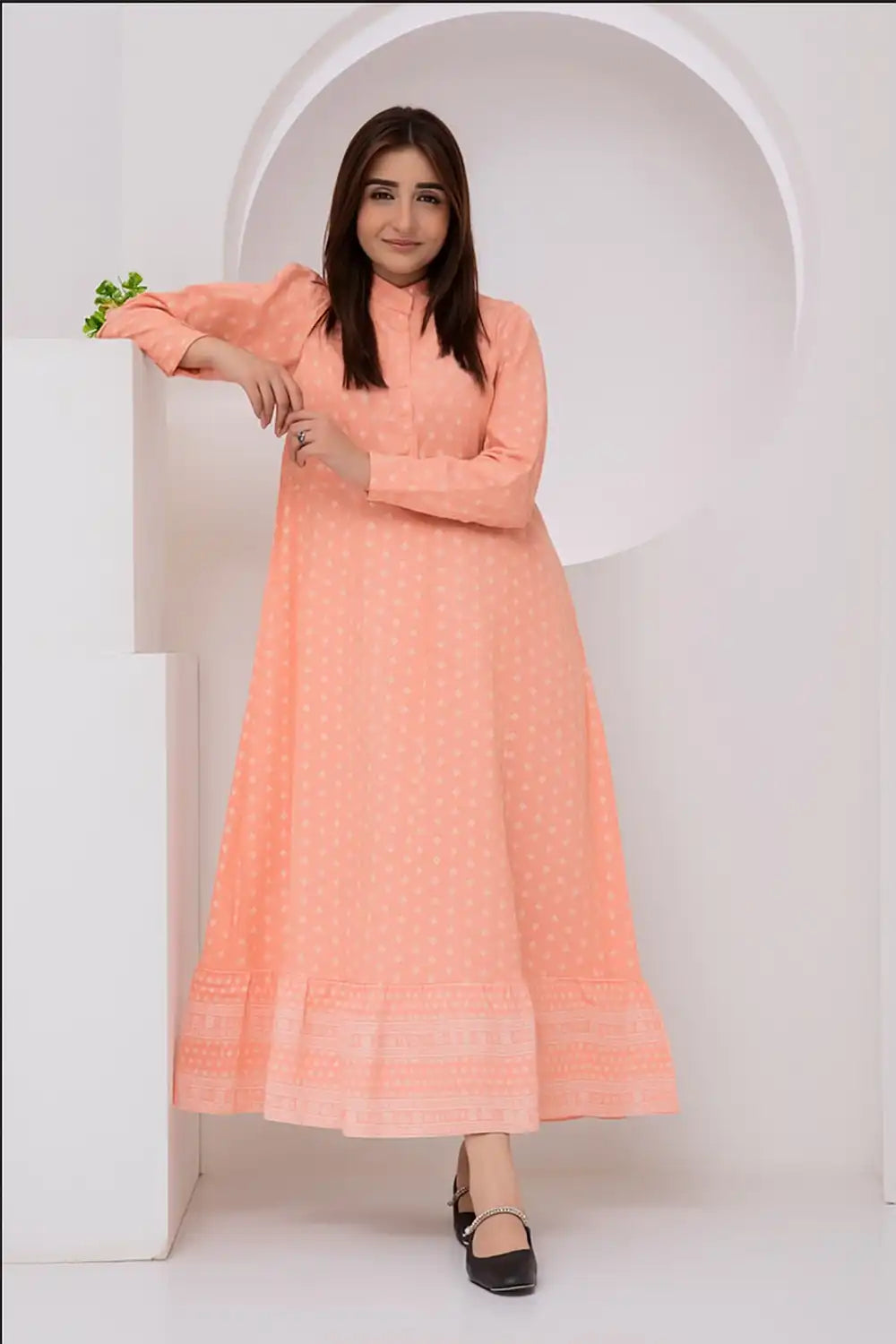 1 Piece Digital Printed Cambric Lawn Maxi-020