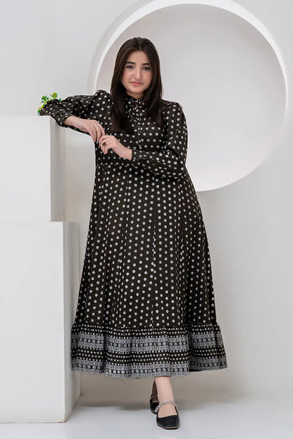 1 Piece Digital Printed Cambric Lawn Maxi-020