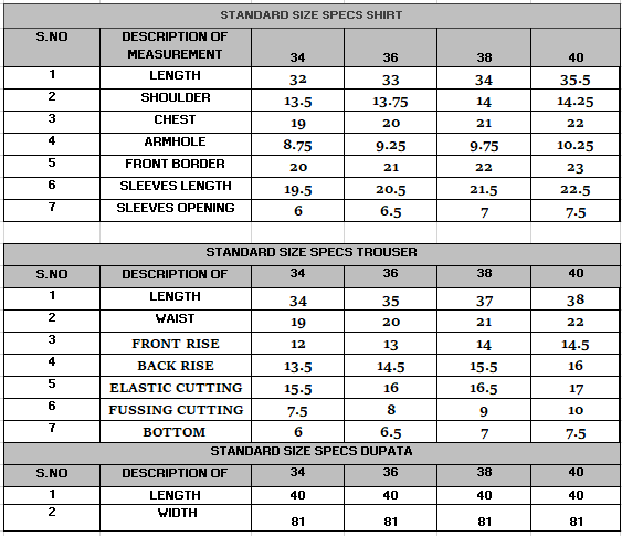 Size guide