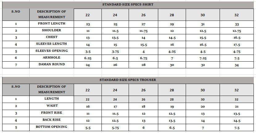 Size Guide