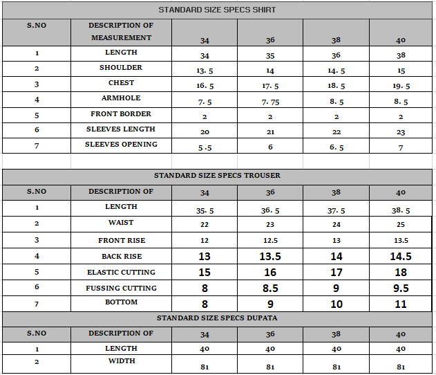 Size guide