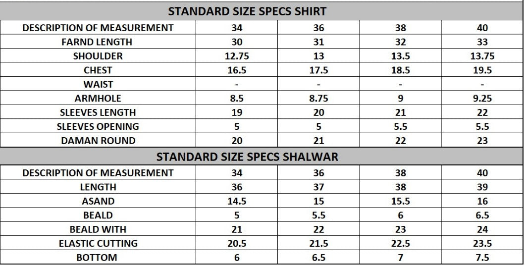 Size guide