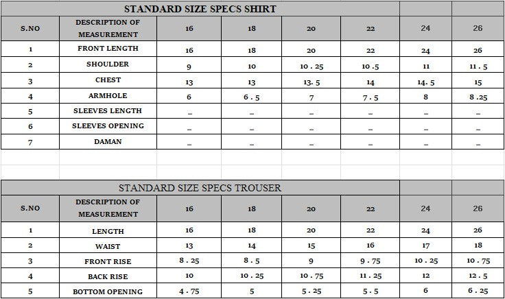 Size guide