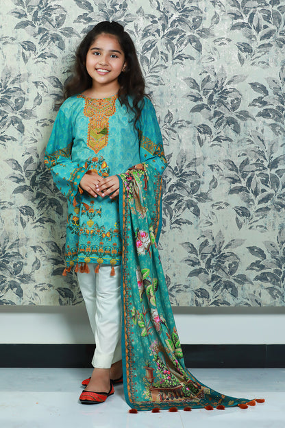 3 Piece Digital Printed Embroidered Lawn PRSDT-089