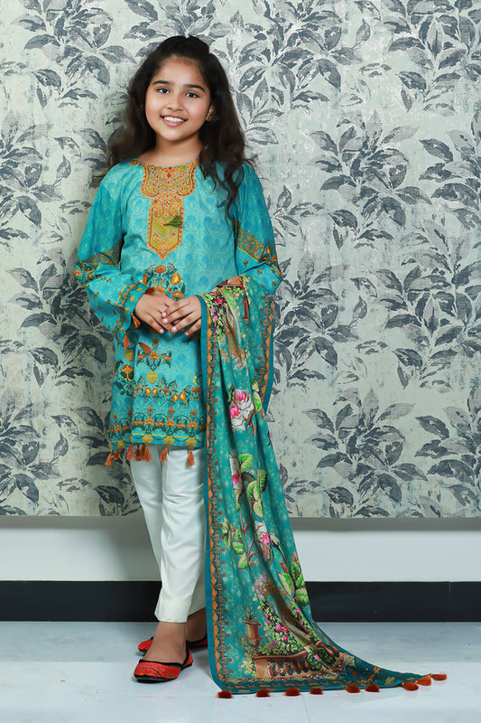 3 Piece Digital Printed Embroidered Lawn PRSDT-089